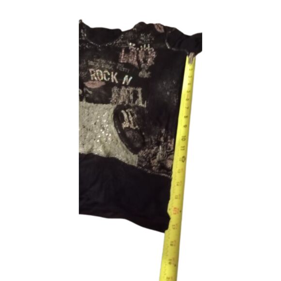 Bongo Women's Size Large Black Hooded Top - Vintage - Picture 3 of 7